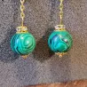 Boucles d'oreilles malachite et strass