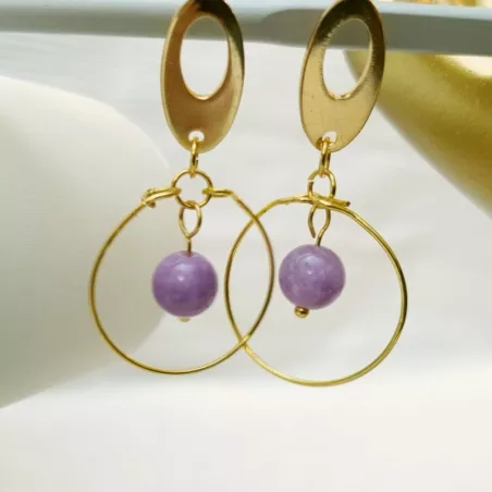 Boucles d'oreilles couleur lilas