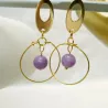 Boucles d'oreilles couleur lilas