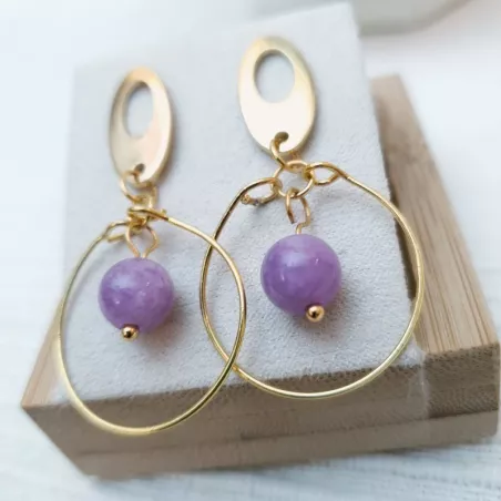Boucles d'oreilles couleur lilas