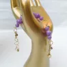 Bracelet Physalis en pierres naturelles calcédoine lilas et acier inoxydable dore Bouly&Cailloux