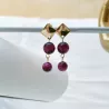 Boucles d'oreilles oeil de tigre rose