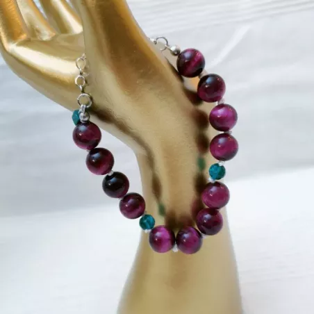 Bracelet oeil de tigre rose