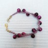 Bracelet sur fil oeil de tigre rose