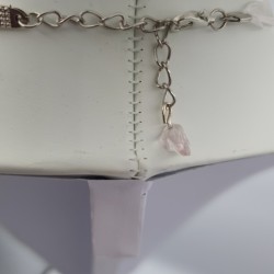 Collier fin avec pendentif en quartz rose