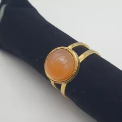 Bague Bella en acier inoxydable doré et pierre naturelle agate