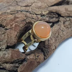 Bague Bella en acier inoxydable doré et pierre naturelle agate