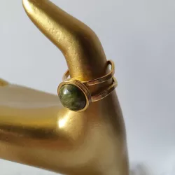 Bague en rond unakite