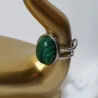 Bagues cabochons ovales agate et malachite