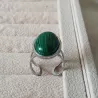 Bagues cabochons ovales agate et malachite