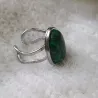 Bagues cabochons ovales agate et malachite