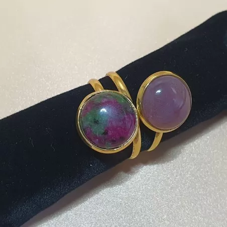 Bague vis à vis unakite rose