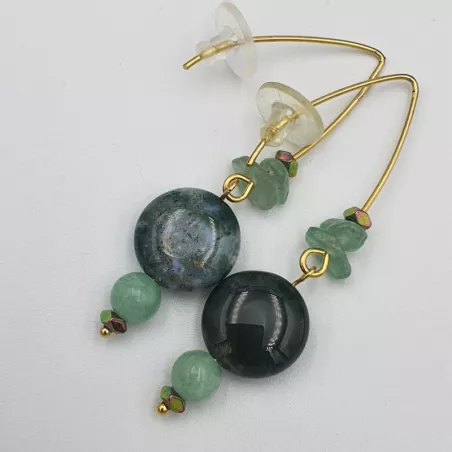 Boucles petits crochets vert d'eau