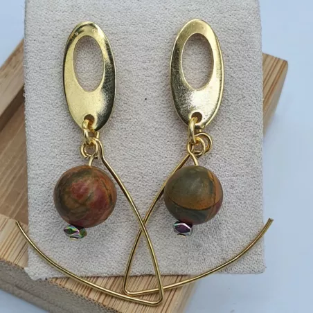 Boucles d'oreilles décalées "or"