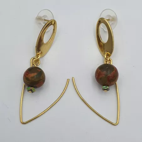 Boucles d'oreilles décalées "or"