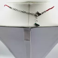 Colliers fil crochet "argent" pierres au choix