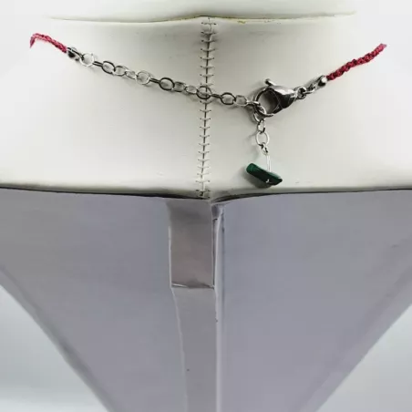 Colliers fil crochet "argent" pierres au choix