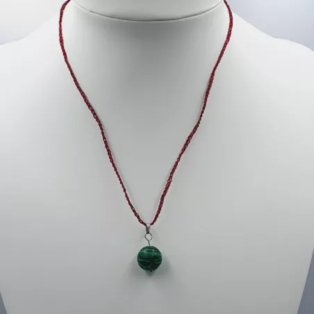 Colliers fil crochet "argent" pierres au choix