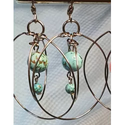 Boucles d'oreilles spaciales turquoises