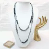 Collier long multi-pierres