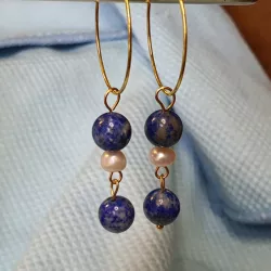 Boucles d'oreilles créoles lapis