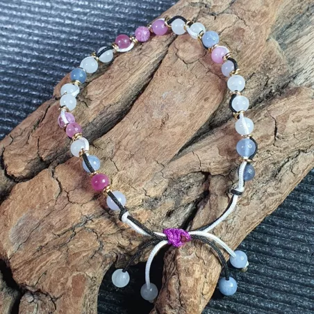 Bracelet fil en blanc et noir