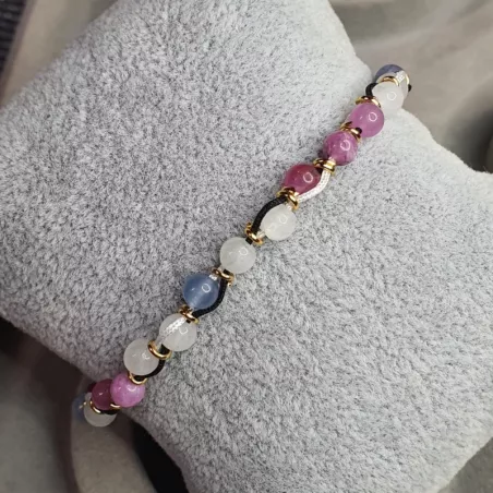 Bracelet fil en blanc et noir