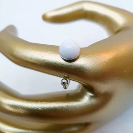Bague agate blanche