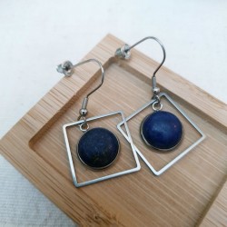 Boucles d'oreilles pendants en lapis lazuli