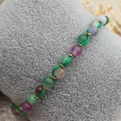 Bracelet fil avec pierres naturelles, et acier inoxydable, entièrement fait main.
 Sélectionnez la couleur du métal