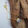 Bracelet en argent doré et pierre naturelle aigue-marine