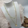 Collier tout argent plaqué or double rang