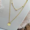 Collier tout argent plaqué or double rang