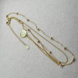 Collier tout argent plaqué or double rang
