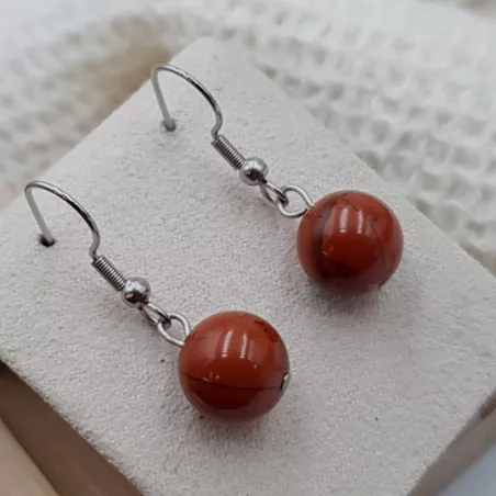 Boucles Physalis – Jaspe rouge – vue 13