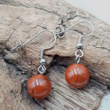 Boucles Physalis – Jaspe rouge – vue 14