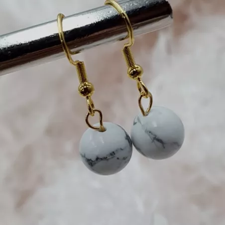 Boucles Physalis – Howlite – vue 6