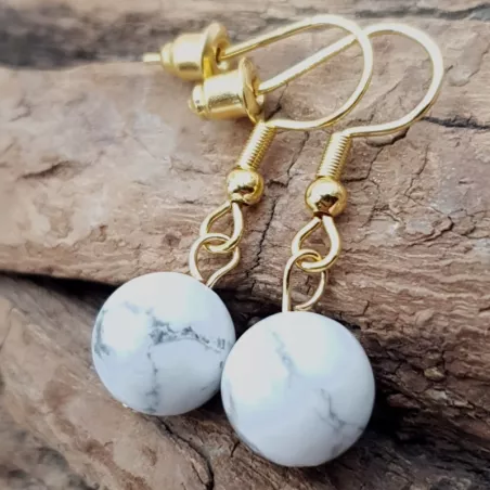 Boucles Physalis – Howlite – vue 7