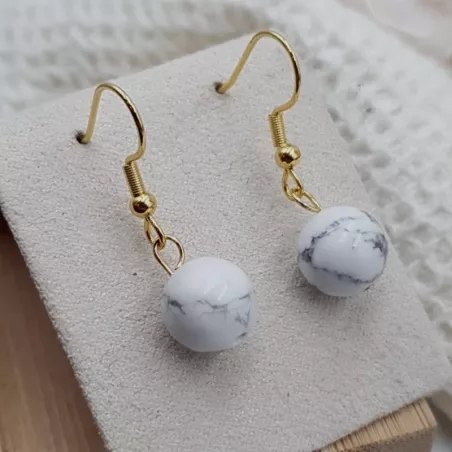 Boucles Physalis – Howlite – vue 8