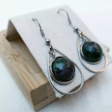 Boucles d'oreilles Cabochon en morganite