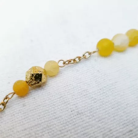 Bracelet avec perles en agate fissuré