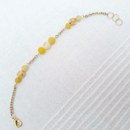 Bracelet avec perles en agate fissuré
