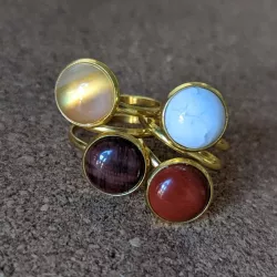 Des Bagues doubles en acier inoxydable couleur or ou argent.