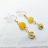 Boucles d'oreilles crochet agate jaune