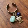 Bague amaryllis turquoise tortue en commande privée