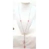 Collier long avec pendants en rhodonite