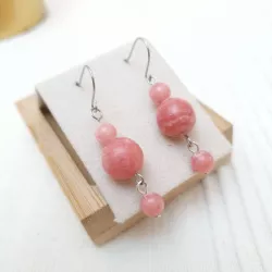 Boucles d'oreilles rhodonite
