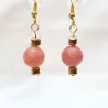 Boucles d'oreilles rhodonite et breloque