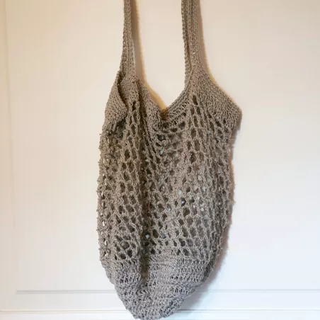 Sac Lineage, un sac filet crocheté à la main avec du lin