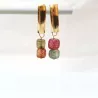 Boucles d'oreilles agate cubique "or"